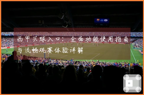 西甲买球入口:全面功能使用指南与流畅观赛体验详解